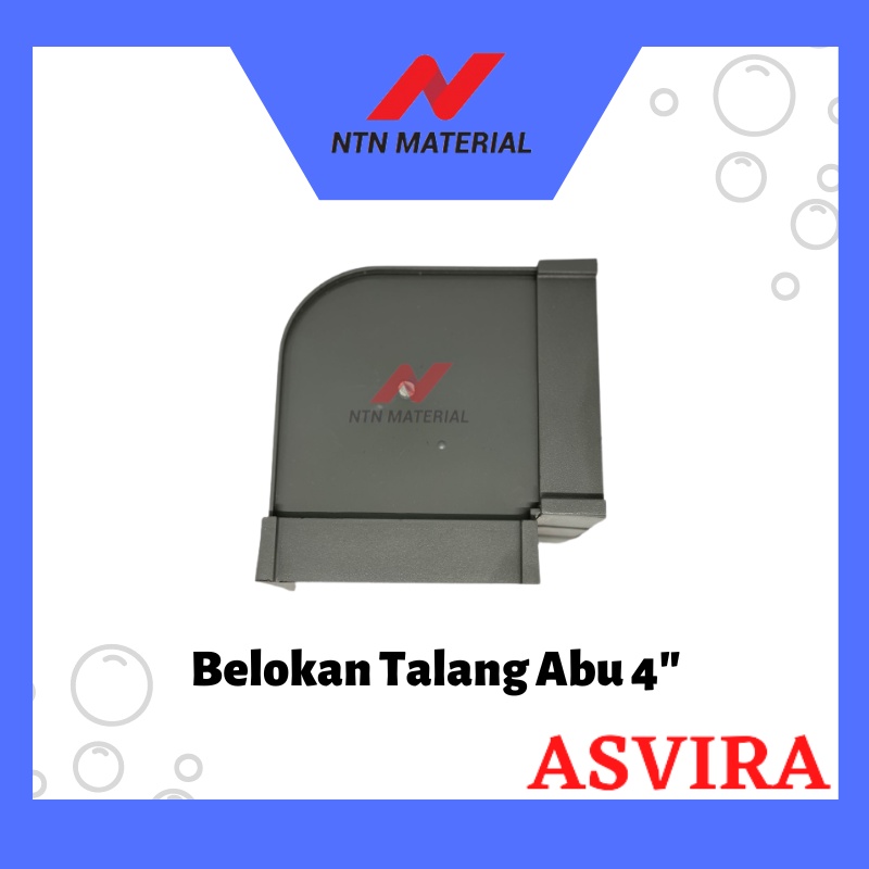 Belokan Talang Air Asvira 4" inch/Siku/Knie/Knee/L/Keni (Abu)