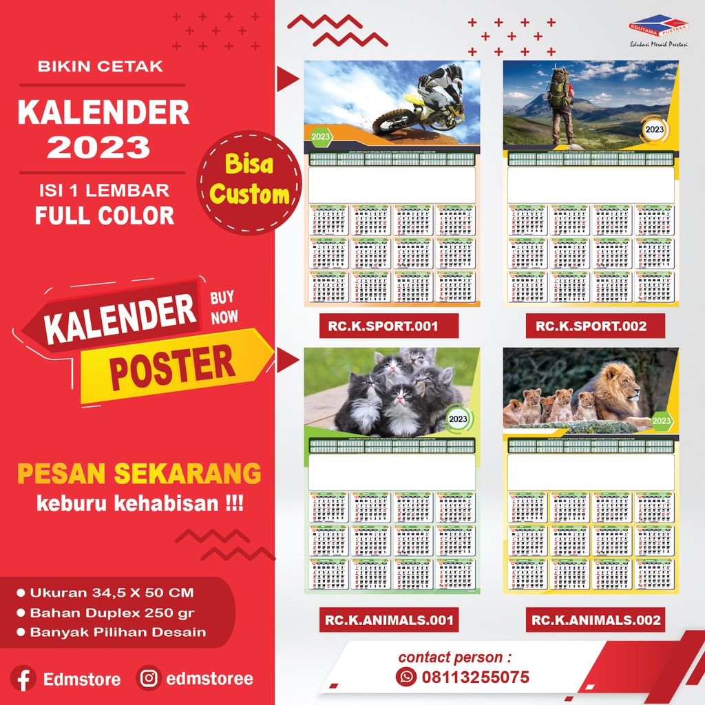 

Kalender Dinding Poster 2023 Custom