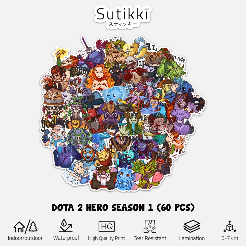 Sutikki | Sticker Pack Dota 2 Steam Icefrog Warcraft Pudge Laptop Dota2 Game Stiker Laptop Vinyl Handphone Notebook