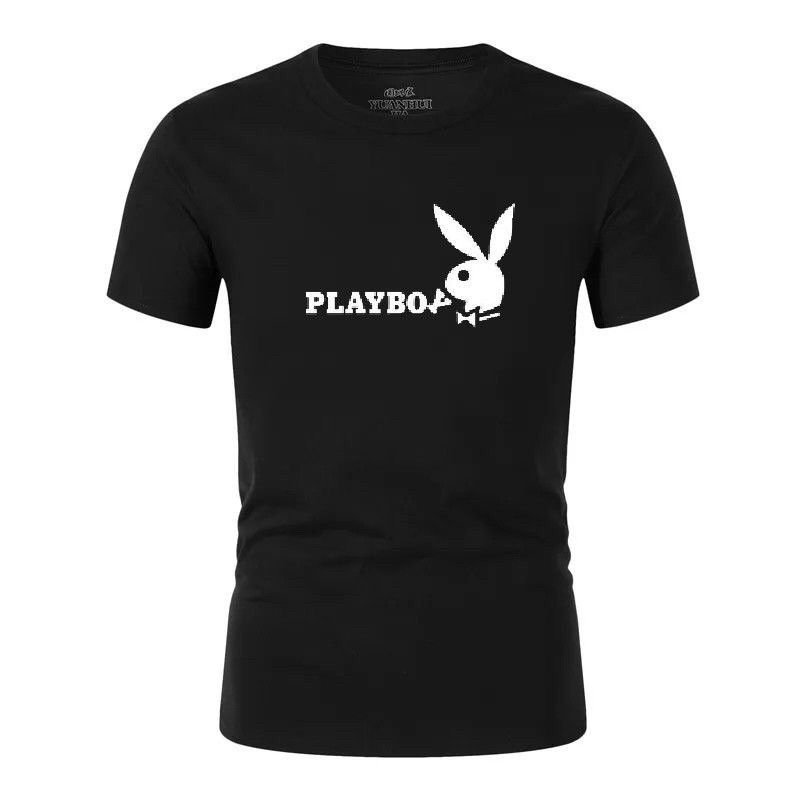 kaos distro notif playboy bahan katun combek