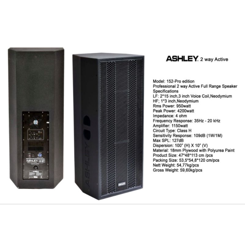 Speaker Active Ashley 15 Inch 3 Way 152 Pro Edition Original