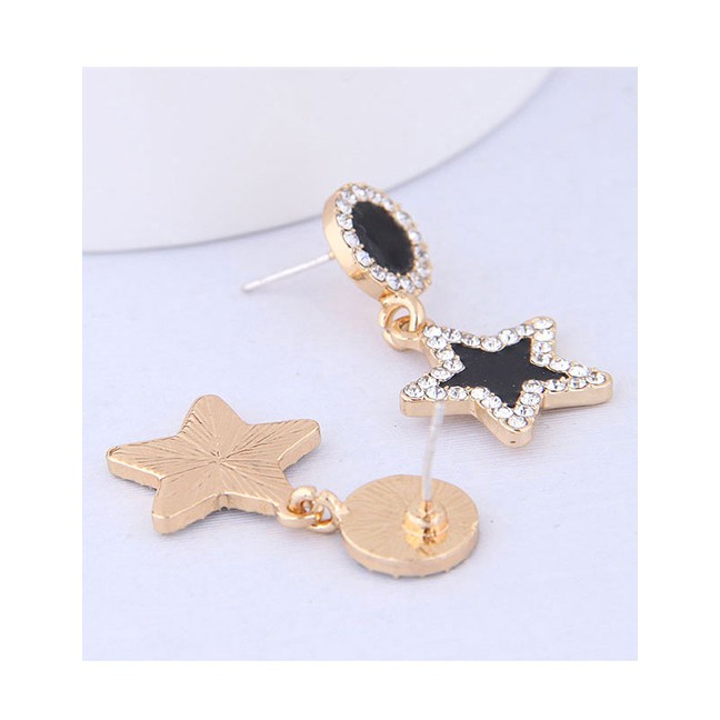 LRC Anting Tusuk Fashion Gold Pentagram With Stud Earrings A58006