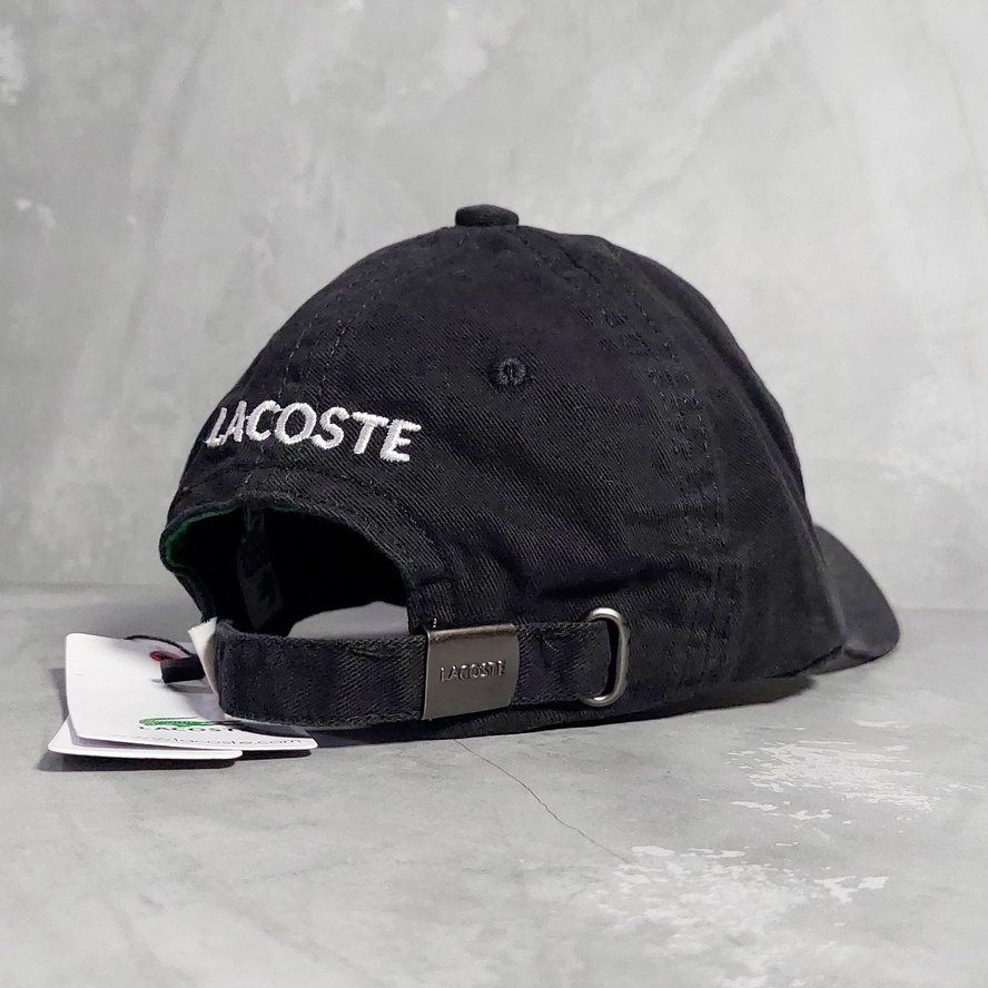 Topi Lacoste Import Premium Baseball Hat Lacoste Casual - Black