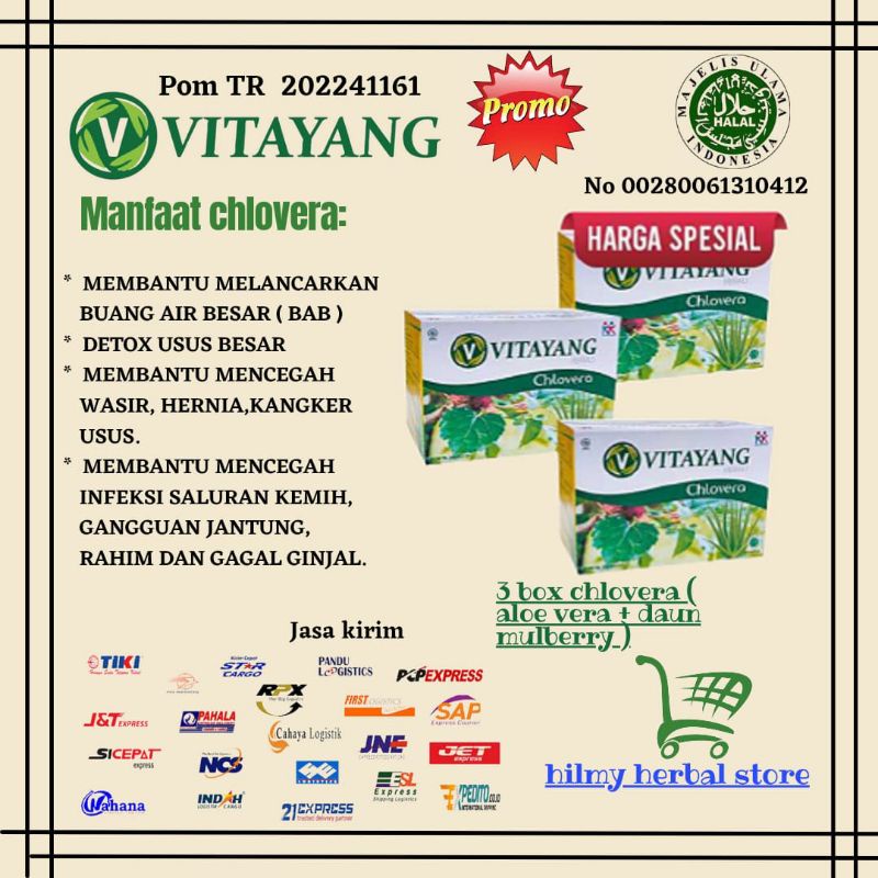 

vitayang chlovera melancarkan BAB sembelit konstipasi 30 scet x 3