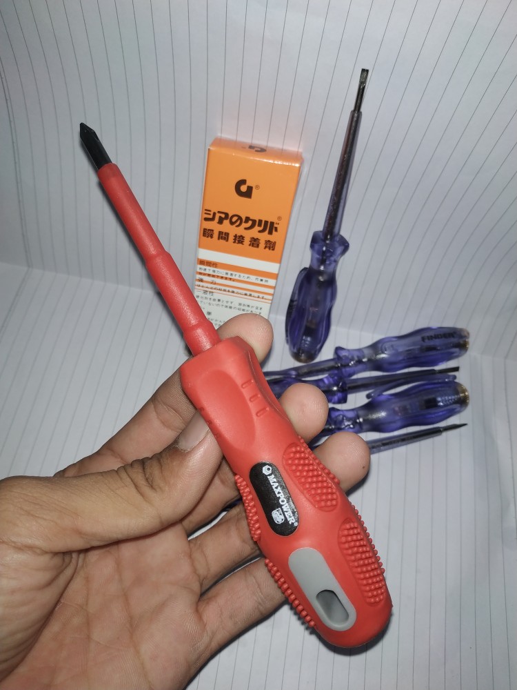 Obeng Listrik 7  Maxpower +ph1x75mm Isolator 1000v Screwdriver