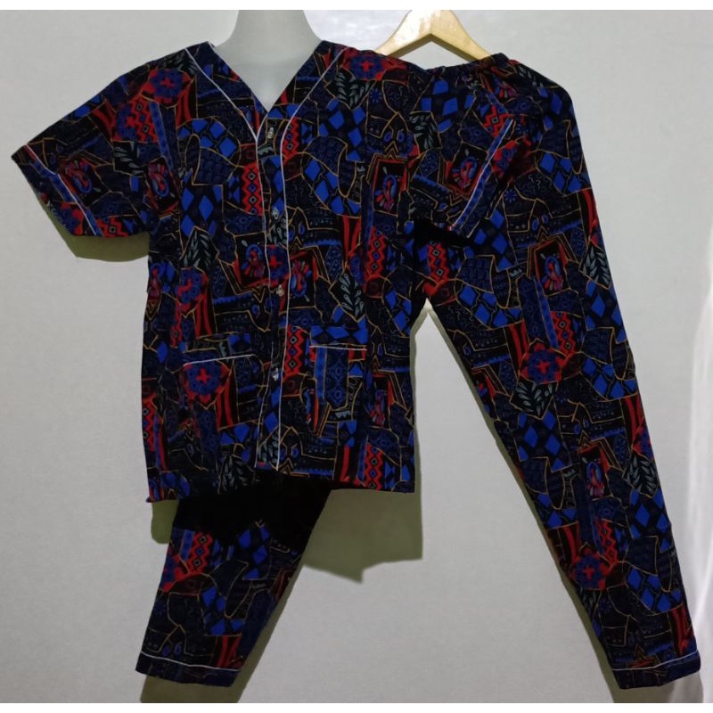 Piyama Batik Size S M L XL XXL Dewasa,, Batik Bagan Siapi-api-3