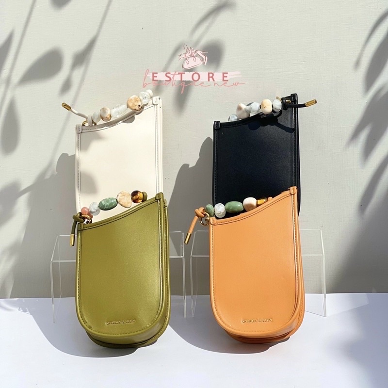 Charles and Keith Aviary Beaded Phone Pouch Tas Selempang Shoulder bag Sling Bag Tas Bahu Tas Wanita
