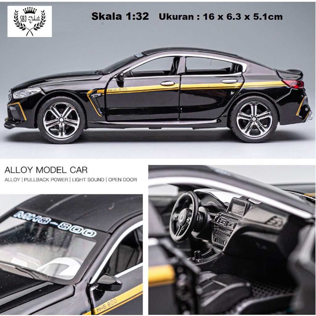 Diecast Miniatur Mobil BMW M8 MANHART Metal Collection Series Skala 1:32