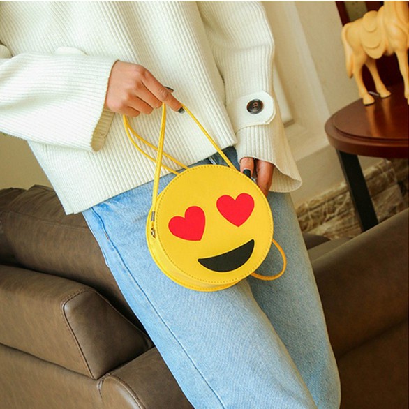 [ BISA COD ] TAS SLING BAG MOTIF EMOJI WANITA TAS SELEMPANG FASHION WANITA TAS IMPORT MURAH COD