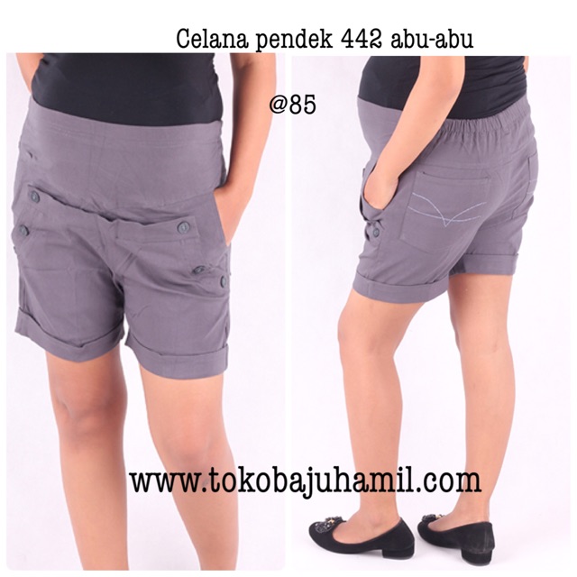 Celana pendek hamil strech 442 abu