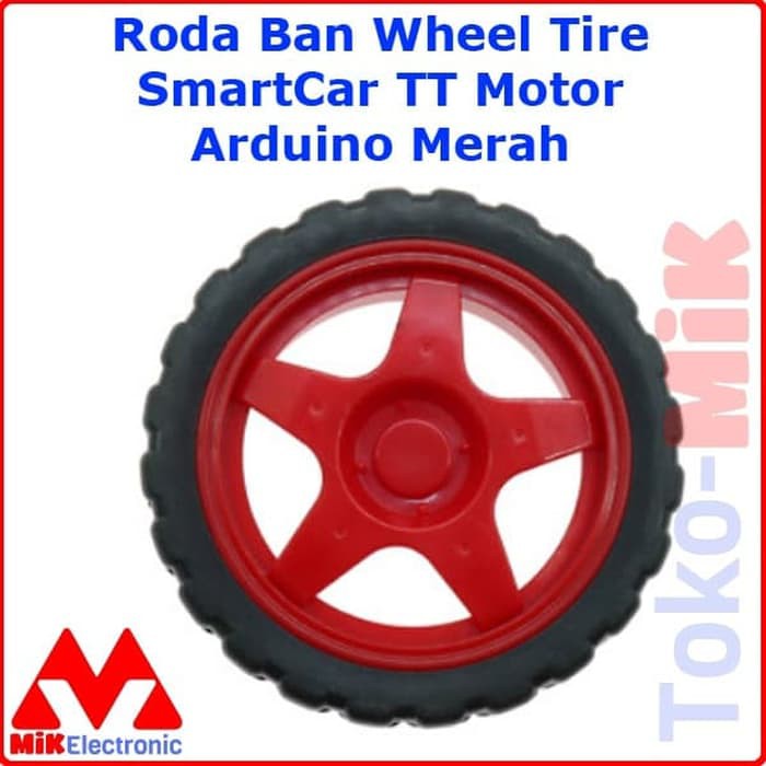 RODA BAN WHEEL SMART CAR SMARTCAR TT MOTOR ARDUINO 66MM MERAH