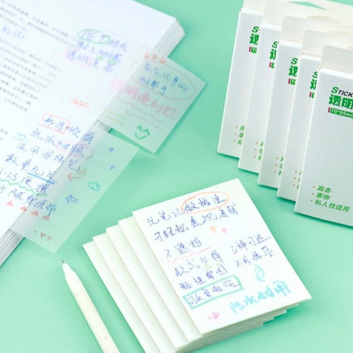 

(50 Lembar) Sticky Notes / Memo Tempel Transparan (7.5*5cm)