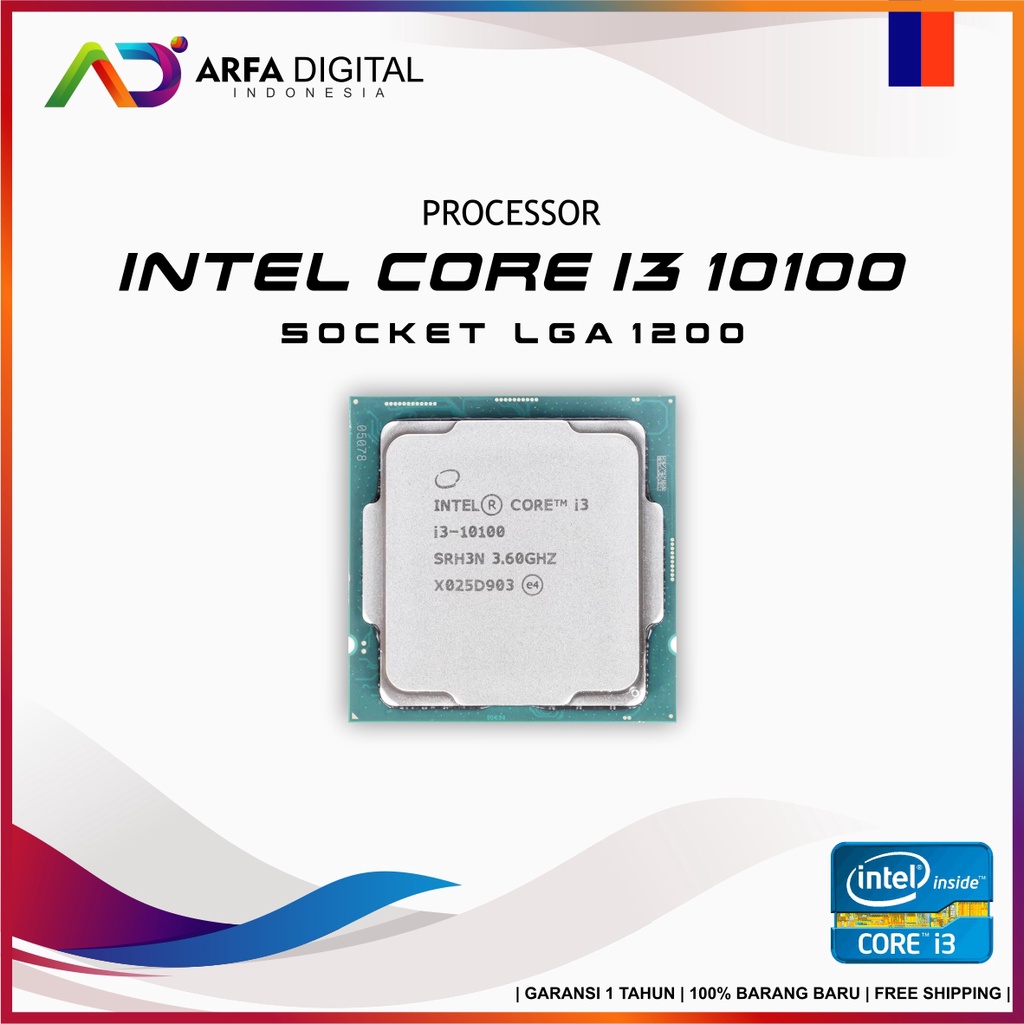 Intel Core i3 10100 3.6Ghz - Cache 6MB [TRAY] LGA 1200 NO BOX NO FAN!