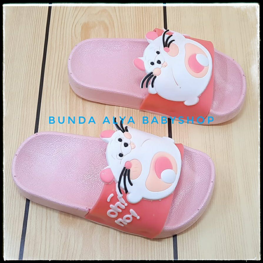 Sandal Anak Perempuan Usia 3 4 5 6 Tahun IMPORT PINK FANTA - Sandal Anak Cewek Elastis Anti Licin Size 28 - 33