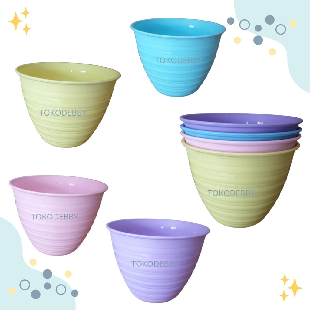 Pot Bunga MH Tawon  21 CM Pastel Warna Warni