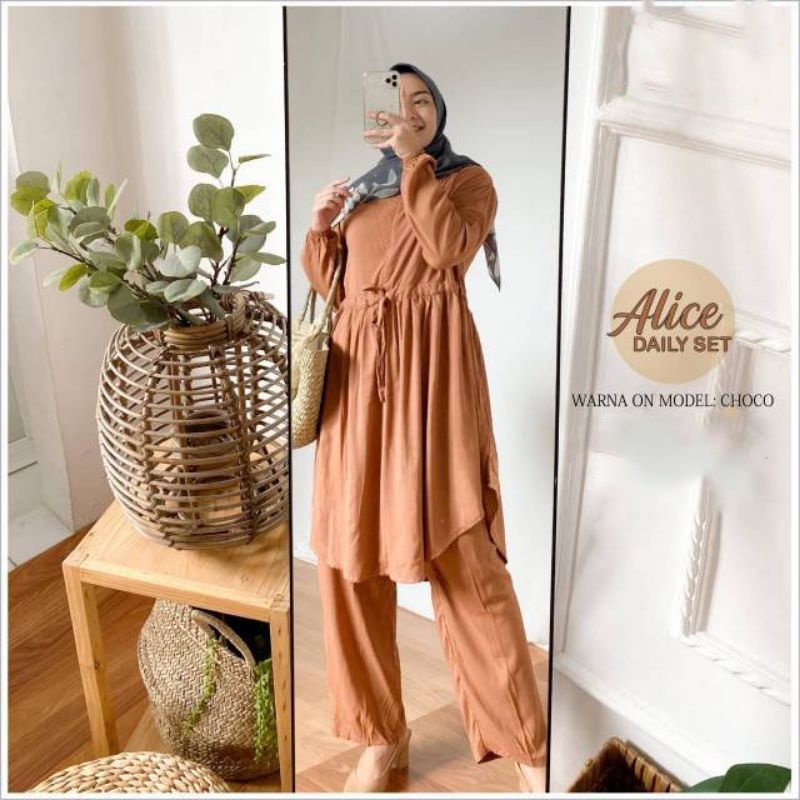 ALICE DAILY SET STELAN CELANA MURAH FIT TO L MUAT SAMPAI XL