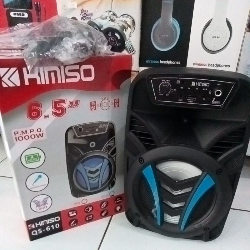 COD✅ SPEAKER BLUETOOTH KIMISO 6'5 INCH QS-610 PLUS MIC+REMOTE SUPER BASS