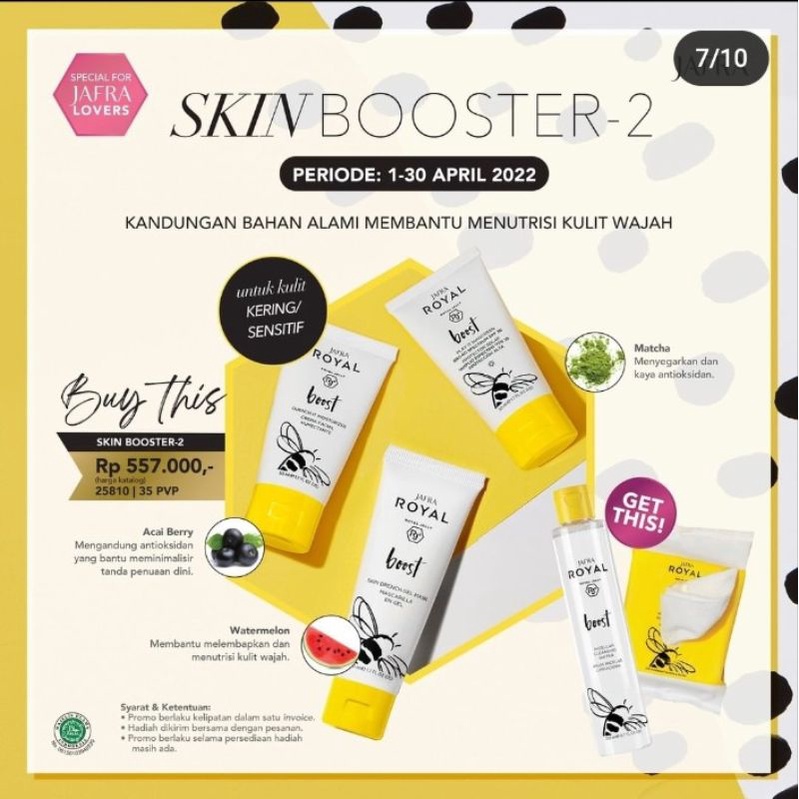 Paket Royal Boost Putih Jafra Free Micellar Water & Tones Wipe