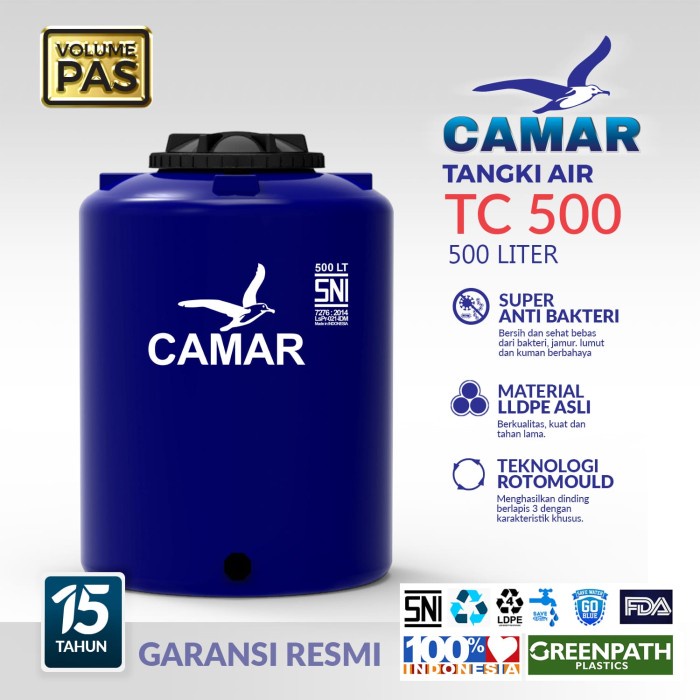 Mhichelle16grosir - Tangki Air Tandon Air Toren Air 500 Liter Camar TC 500