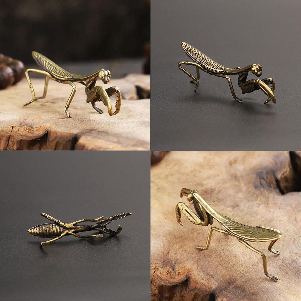 Nanas Tembaga Mantis Craft Flowers Pot Dekorasi Dekorasi Rumah Simulasi Patung Serangga