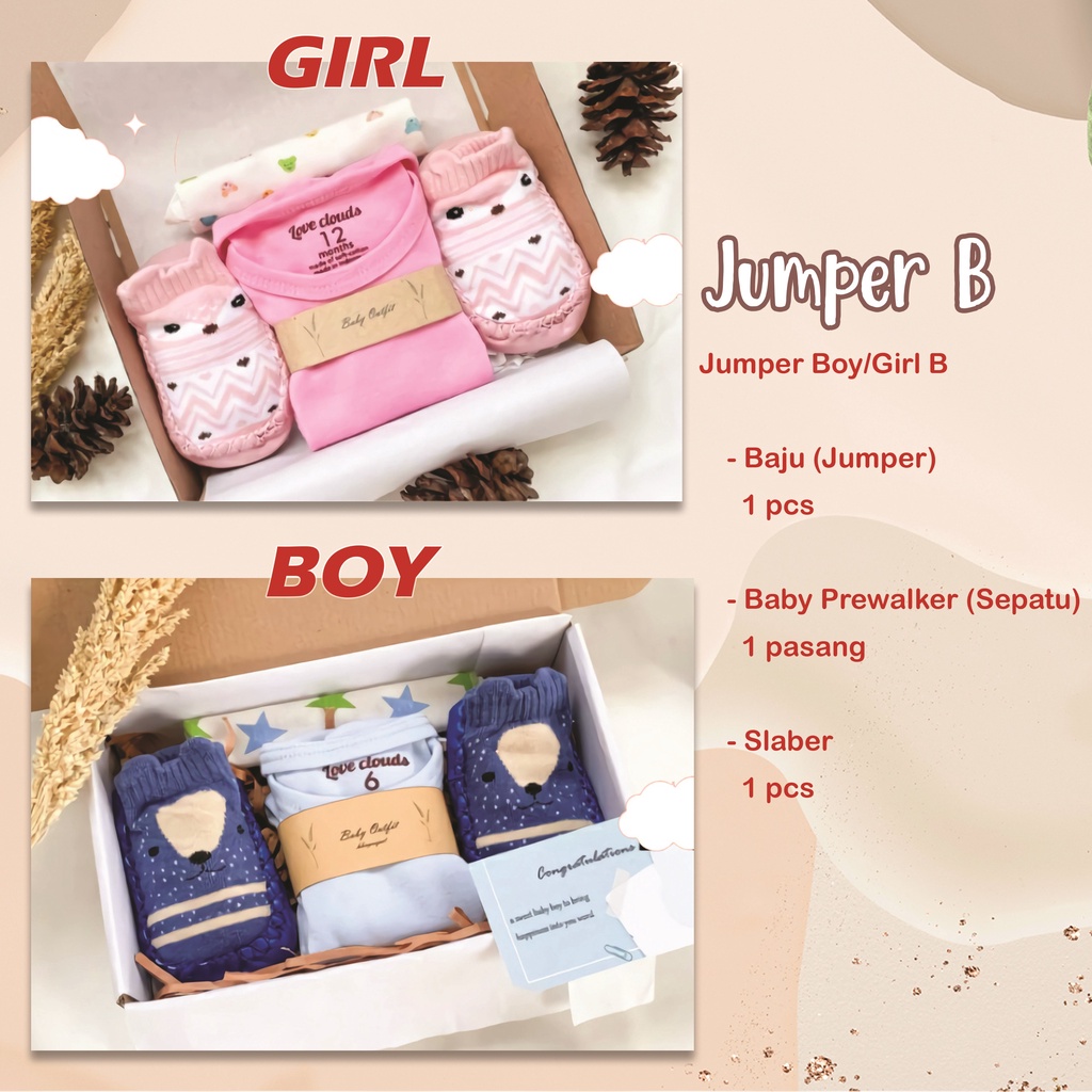 Hampers baby/ hampers bayi/ baby gift/ kado bayi/ baby newborn/ Baby Fairy tale Set-Jumper B