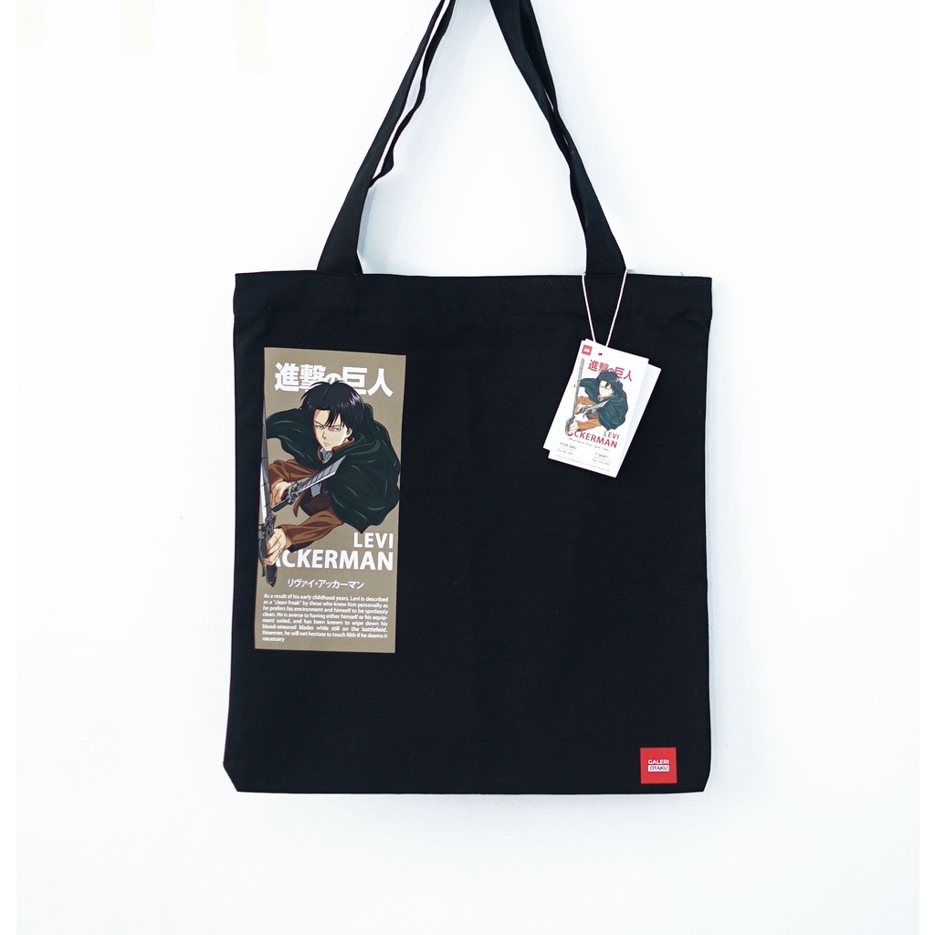 Galeri Otaku -Totebag Kanvas Eksklusif Attack on Titan Levi Ackerman