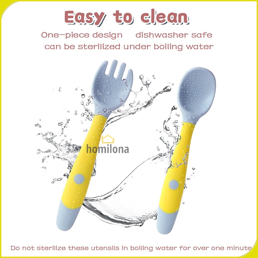 Sendok Garpu Bayi Silikon Soft Silicone Spoon - LOPE LP712 - Yellow