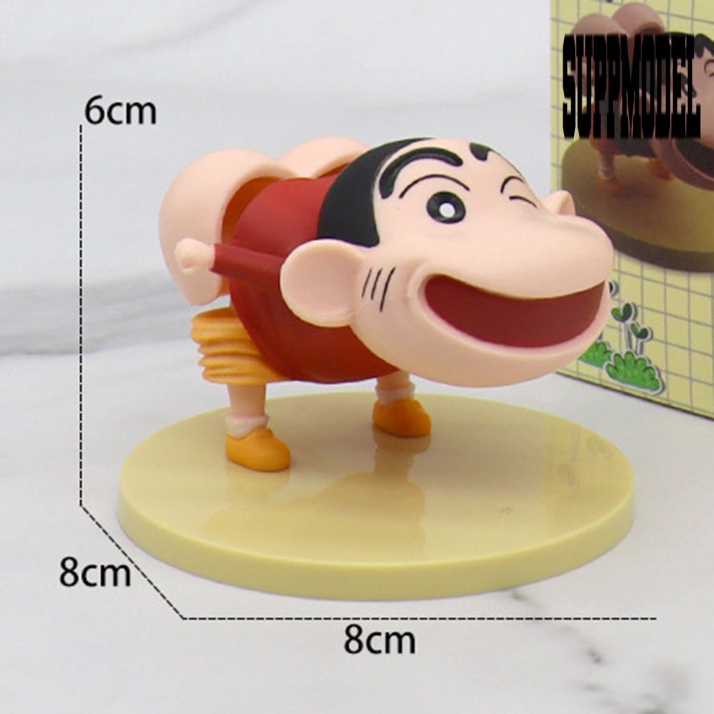 Suppmodelx &lt; Boneka Pajangan Action Figure Crayon Shin-chan Bahan PVC Untuk Dekorasi Interior Mobil