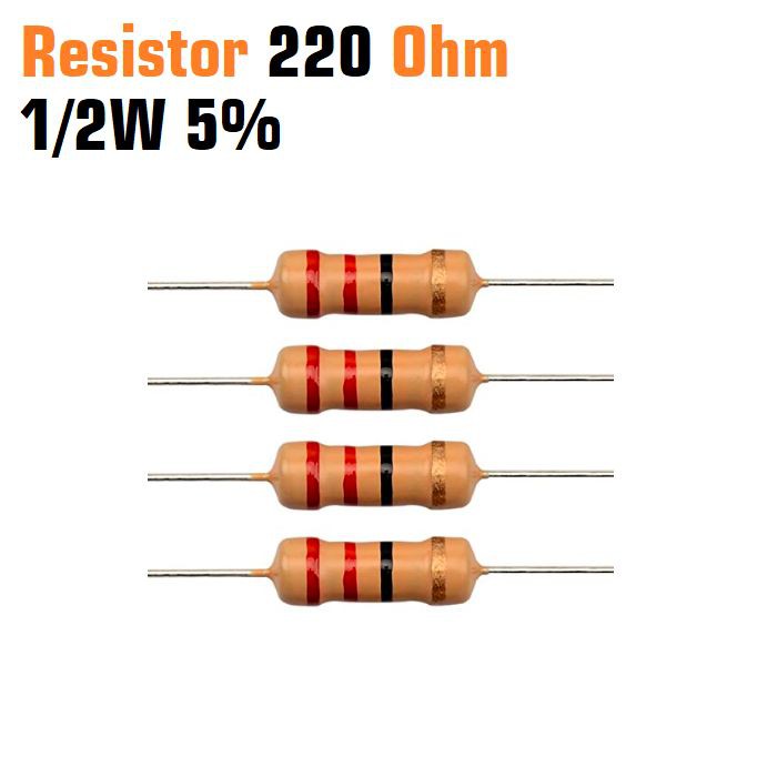 Resistor 220 Ohm 220r 1 2w Carbon Film 1 2 Watt 0 5w 0 5 W 220ohm Indonesia