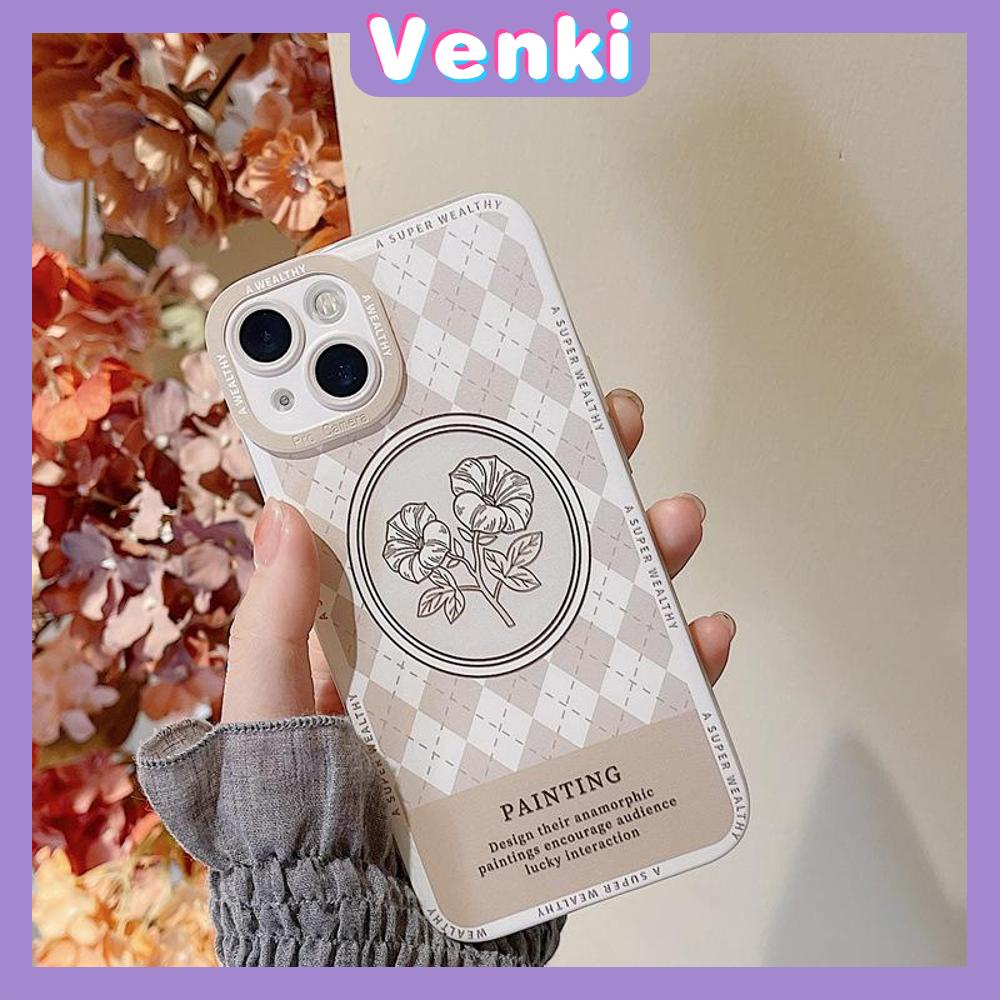 iPhone Case Silicone Soft Case TPU Clear Case Angel Eye Protection Camera Shockproof Brown Checkered Flower For iPhone 13 Pro Max iPhone 12 Pro Max iPhone 11 iPhone 7 Plus