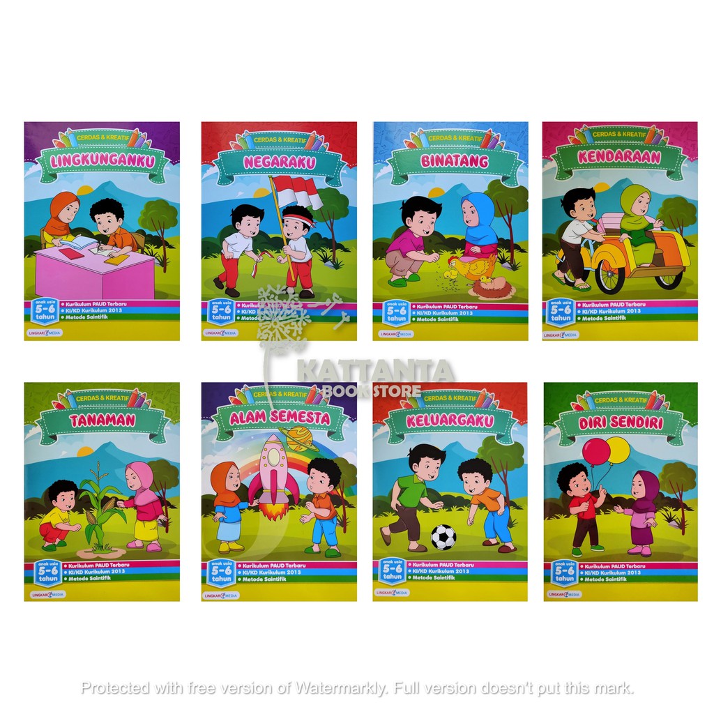 BUKU ANAK - BUKU PAUD - CERDAS DAN KREATIF (TEMATIK) USIA 5 - 6 TAHUN
