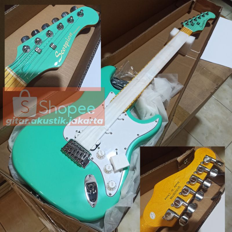 Gitar listrik Scorpion stratocaster DS 120 free packing kayu