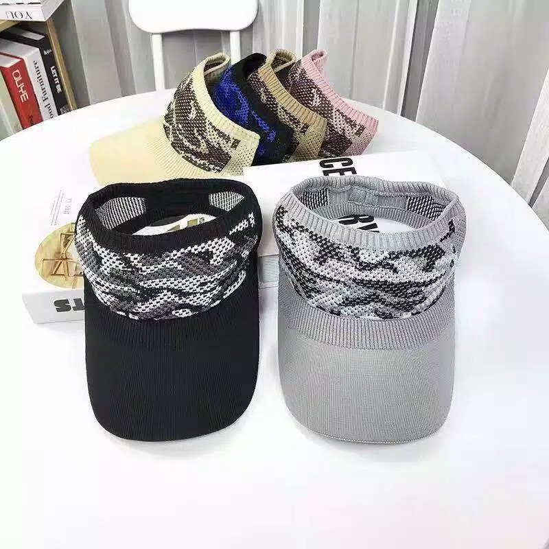 *ALIBABA1688*CODTopi Baseball Bahan Rajut Motif Camo untuk Pria/WanitaPelindung Matahari Bahan Rajut