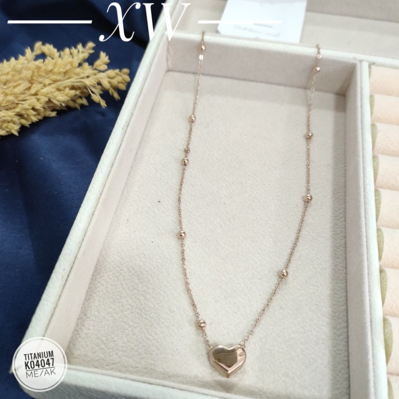 Kalung Titanium Love Rantai Biji Lada K04047
