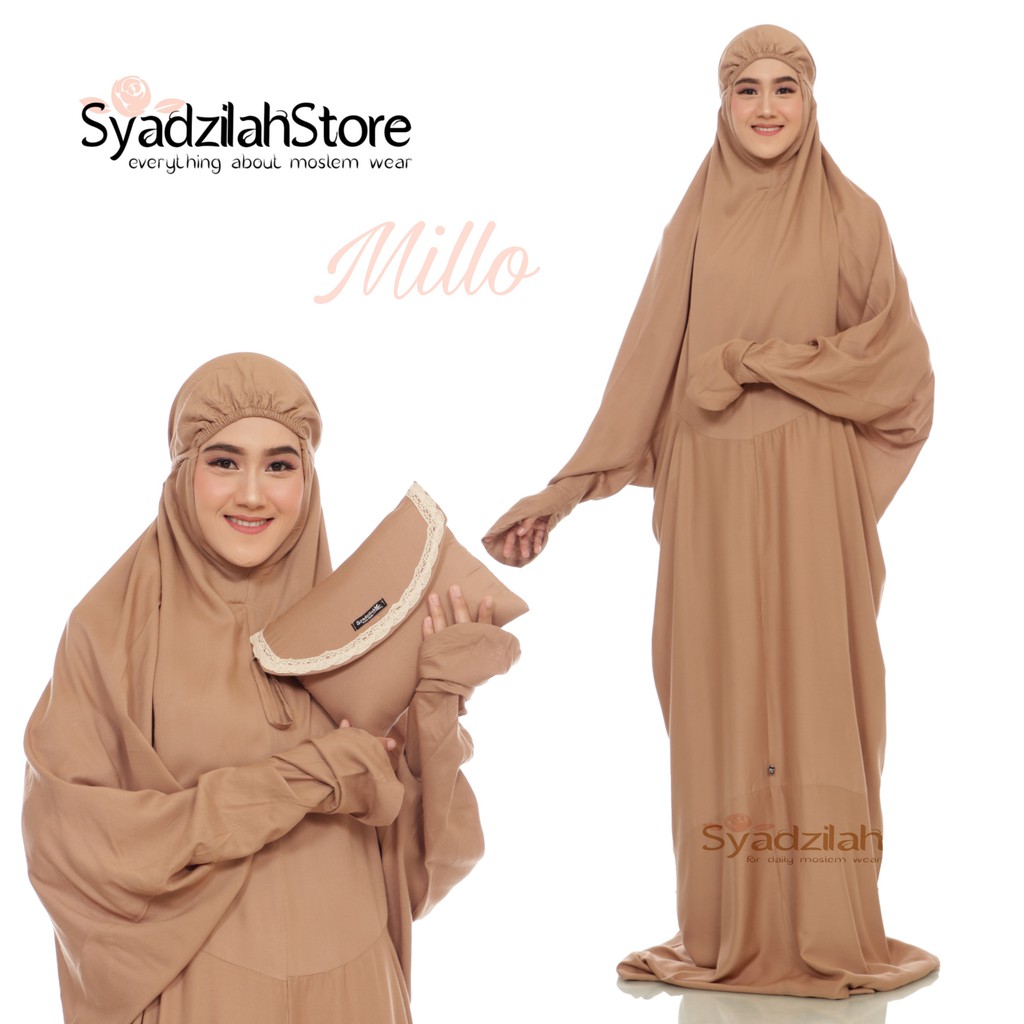 SYADZILAH - Mukena Terusan Polos Katun Rayon Travelling