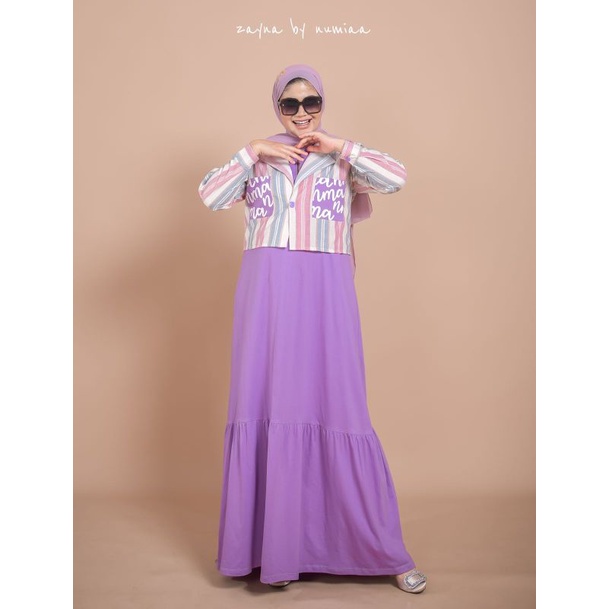 ZAYNA PURPLE BY NUMIA gamis branded original murah