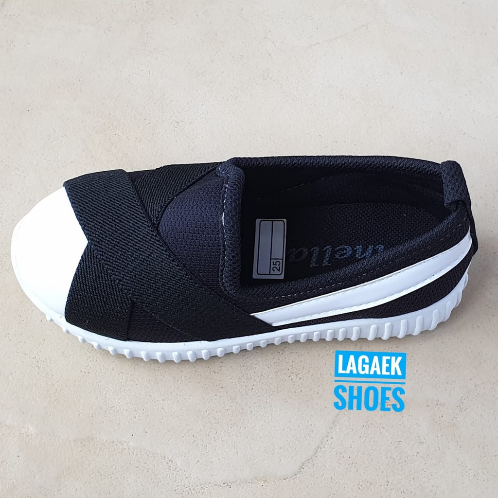 Sepatu Anak Perempuan Usia 2 3 4 5 Tahun HITAM - Sepatu Anak Sporty Cewek Cowok Alas Karet Anti Licin Size 22 - 28