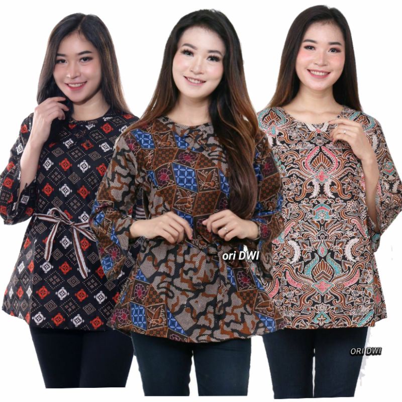 BAJU BATIK WANITA MODERN MONALISA GENES M,L,XL asli PEKALONGAN