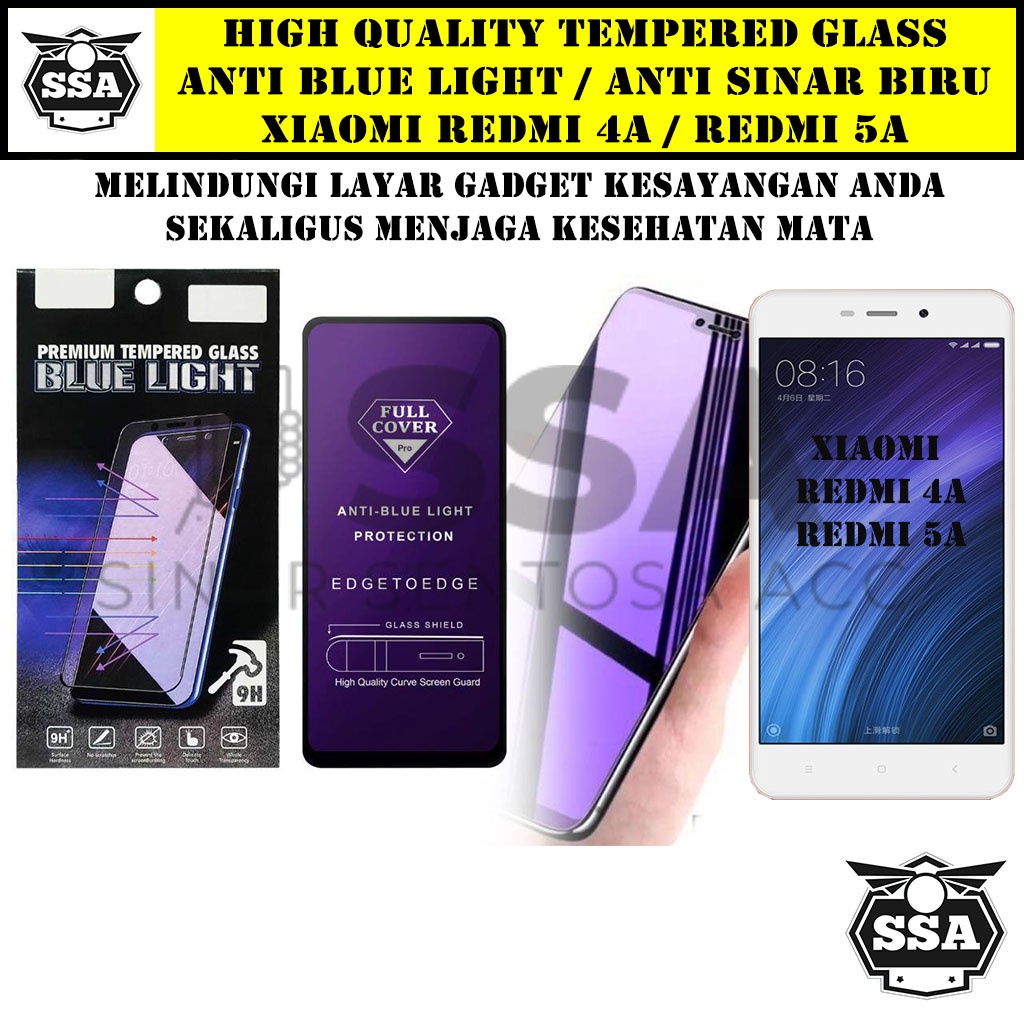 Tempered Glass Xiaomi Redmi 4a 5a Anti Blue Light Anti Sinar Biru Ori Original Hp Pelindung Layar Temper Anti Lecet Gores TG Murah Berkualitas