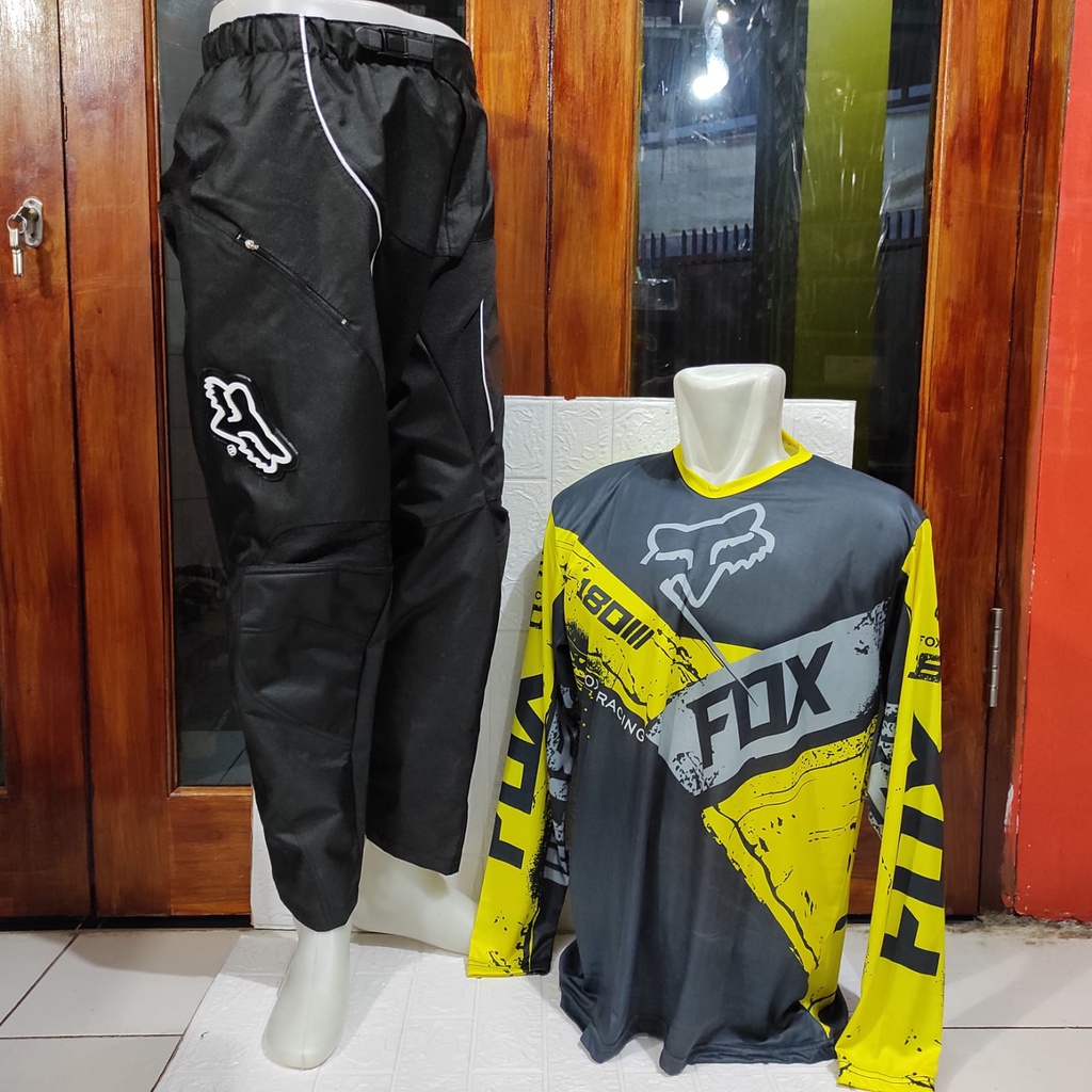 setelan offroad sepatu cross trail jersy jerseysett dan sarung tangan glove satu sett perlengkapan trail 021