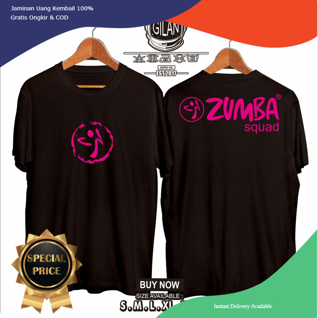Kaos Baju ZUMBA FITNESS SQUAD Kaos Aerobic Senam Sport - Slalustock Cloth