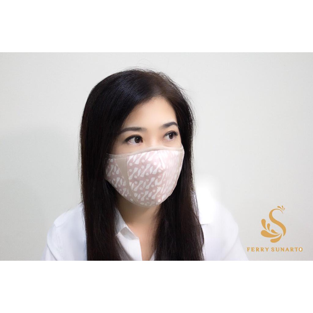Masker Fashion Premium Batik Parang Soft Pink by Ferry Sunarto