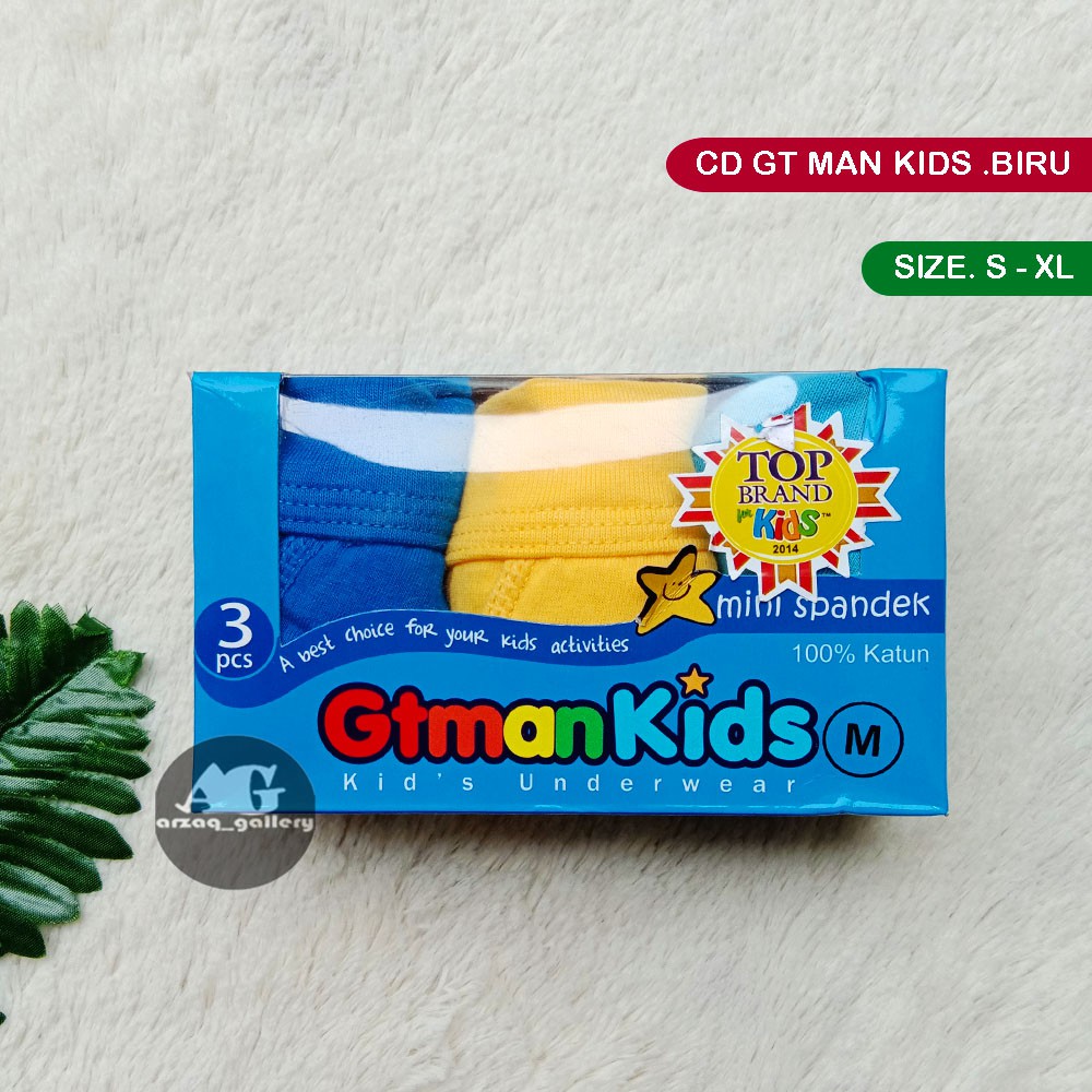 [ isi 3 ] GT MAN KIDS BIRU | Celana dalam gt man anak | CD GT man anak karet Lebar