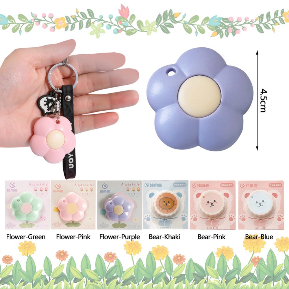 Timekey Pisau Pemotong Kertas Mini Portable Bentuk Bunga Lucu K2X2