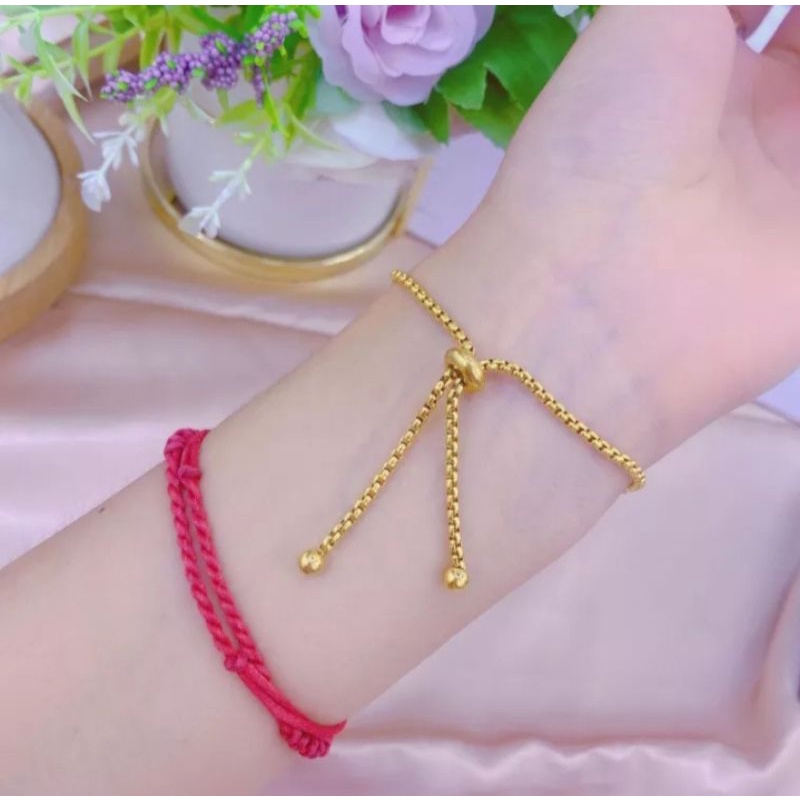 Gelang Serut wanita Gold Kupu Titanium Anti Karat