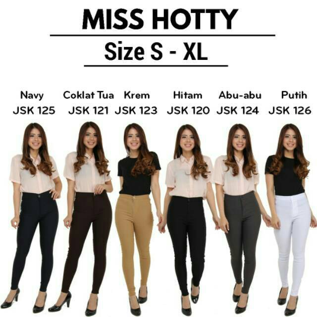 (Bisa COD) CELANA HIGHWAIST MISS HOTTY BAHAN OTOMEN SOFT TRENDY & MODIS ORIGINAL PRODUK JSK JEANS