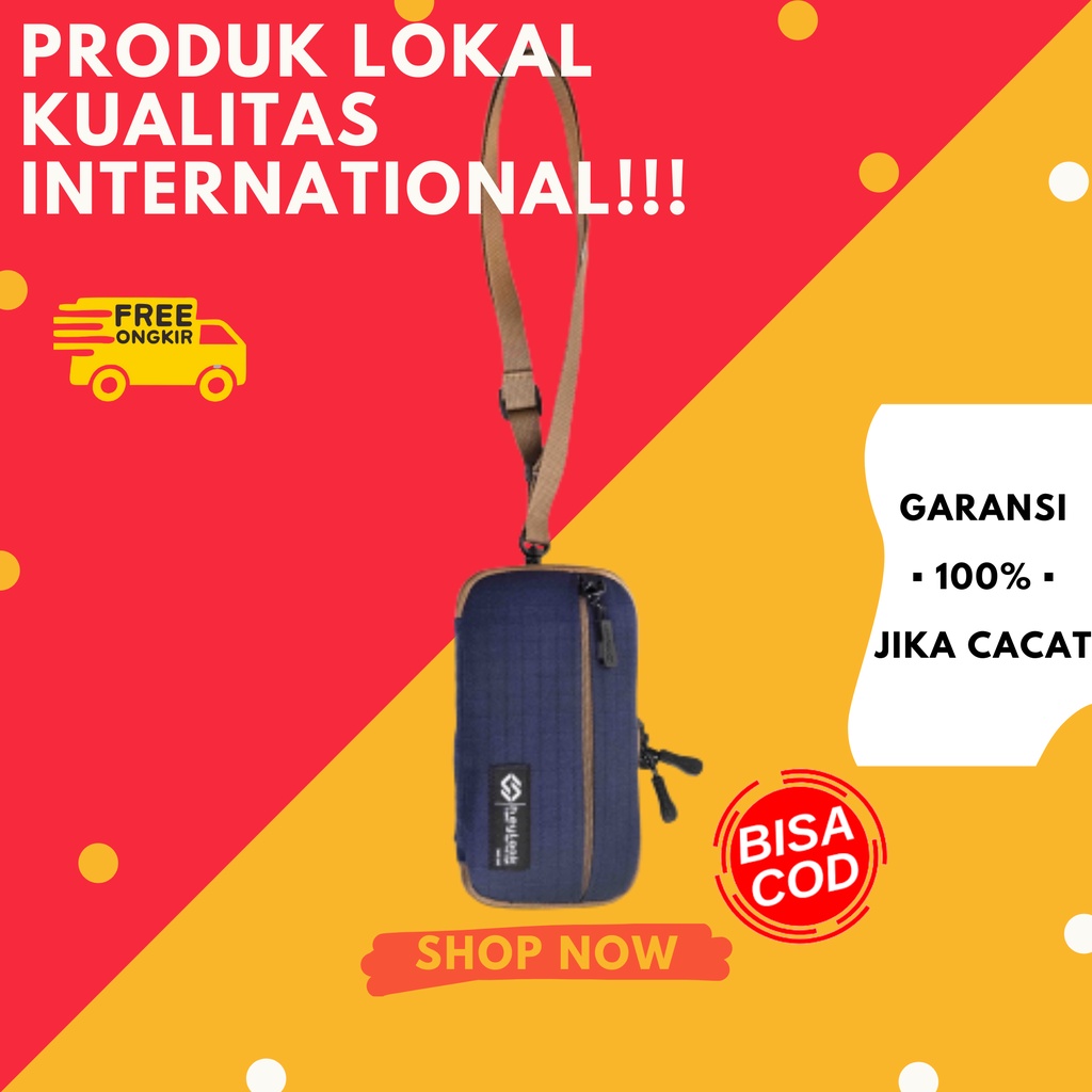Tas hp Gantung Leher Hanging Phone Wallet Sling Pouch dompet kartu dan uang Pria Wanita Original Bra