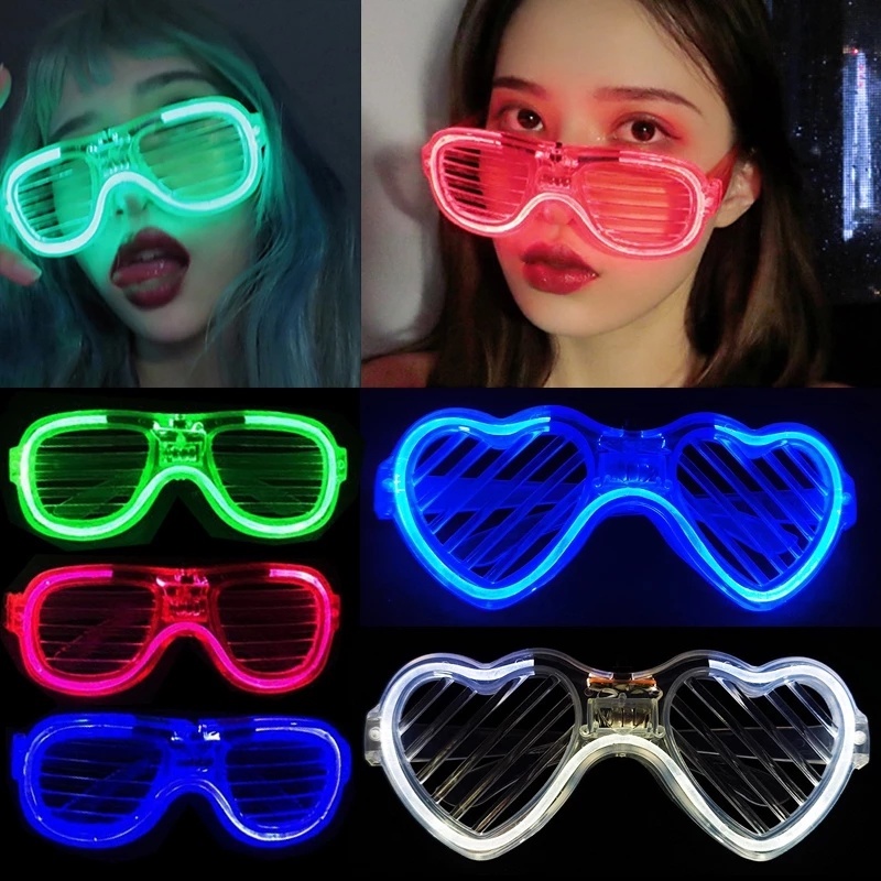 Kacamata Led Luminous Glow In The Dark Untuk Dekorasi Pesta Ulang Tahun