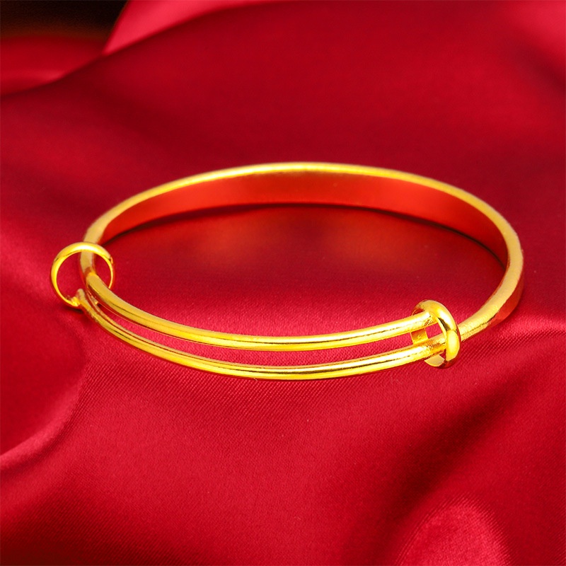 Gelang Emas Matte Emas Asli Kadar 375 Model Dorong Tarik Gaya Korea Untuk Wanita