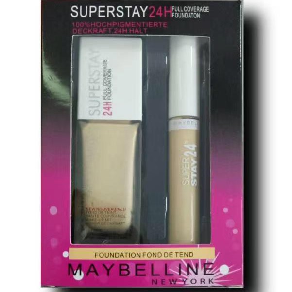 [PER BOX] FOUNDATION MAYBELLINE SUPER STAY 24H FULL COVERAGE NO.3384